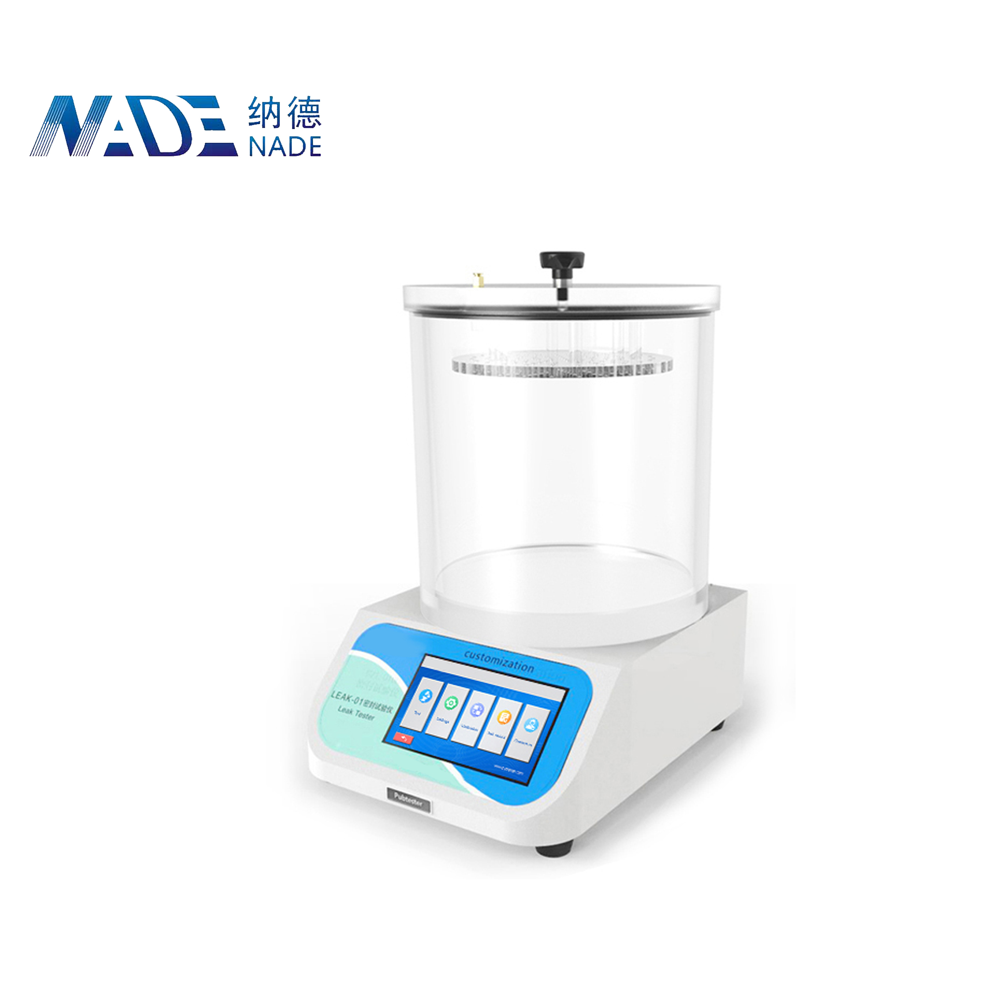 Nade Leak Tester Leak-01test for packaging bags, bottles, cans and boxes with negative pressure method