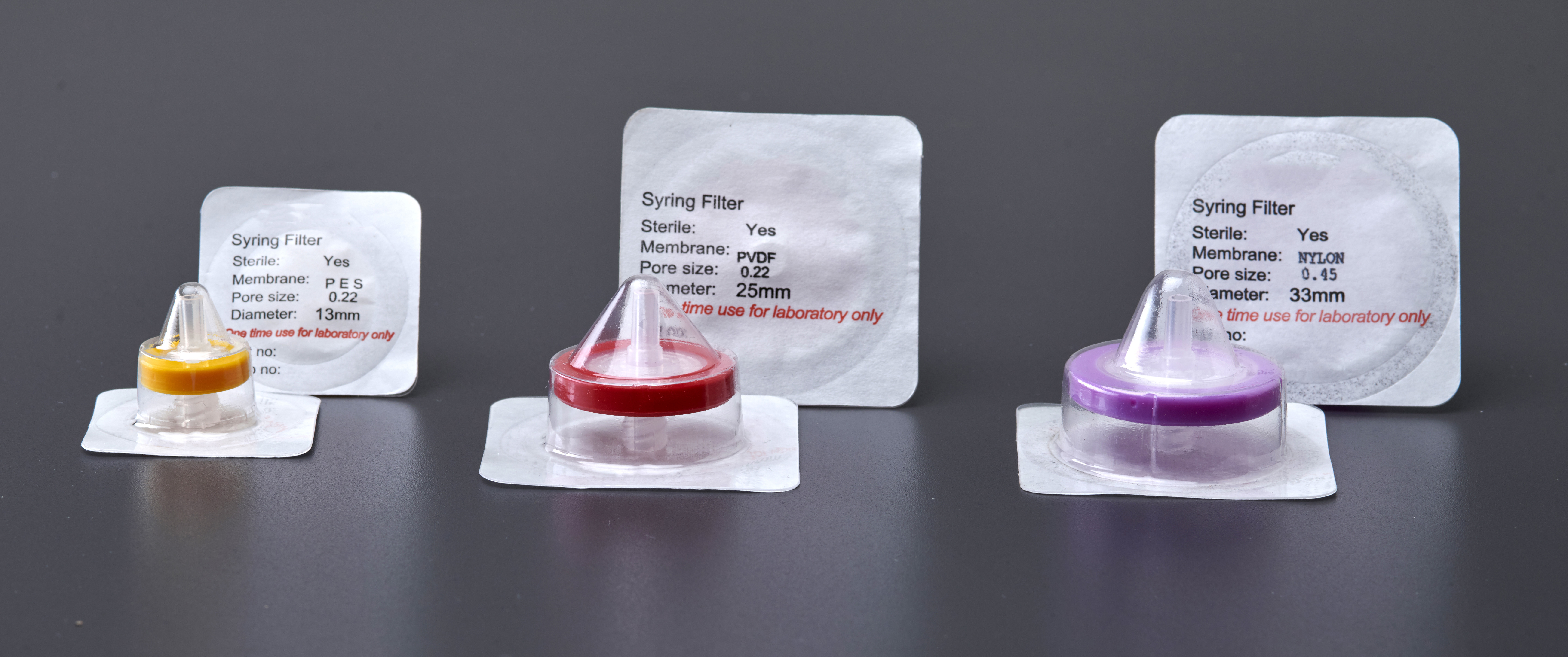 25mm 0.22 um PVDF Membrane Lab Independently-packed Disposable Sterile Syringe Filter
