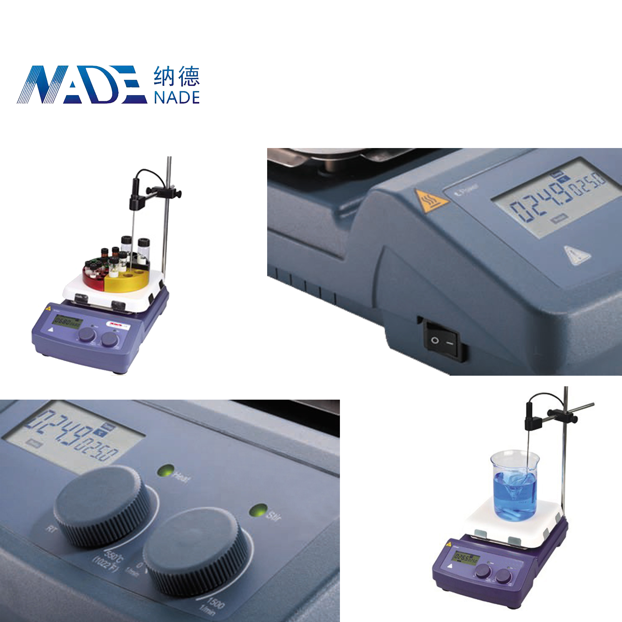 NADE Digital 7'' square (hotplate) Magnetic Stirrer MS7-H550-Pro